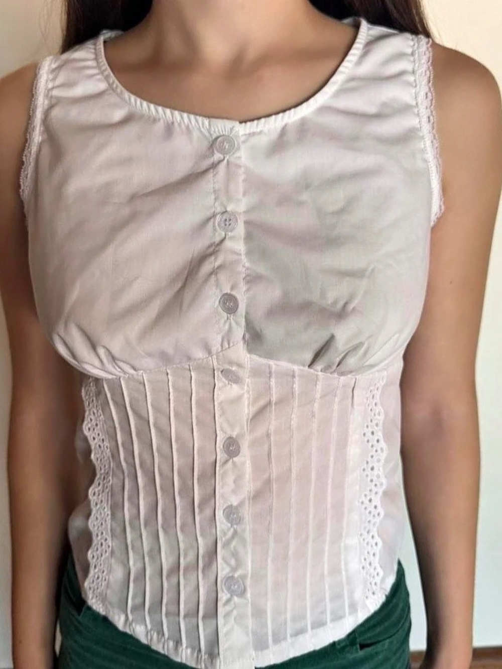 CIDER Corset Tank Top in White Size XS Like New